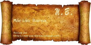 Máriás Barna névjegykártya